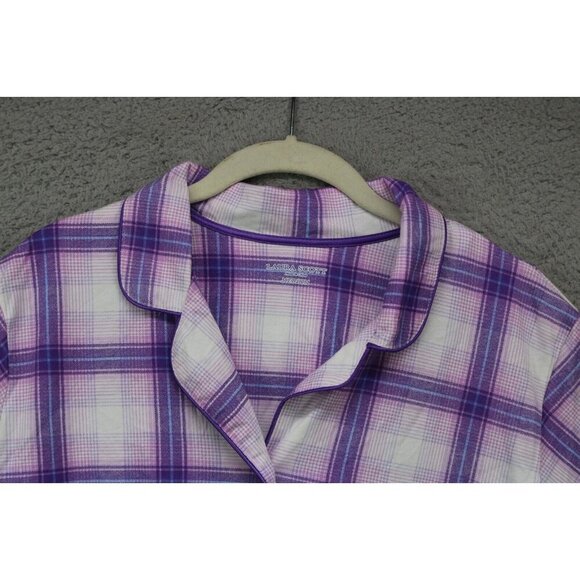 Laura Scott Purple Plaid Pajama Set-Size Medium-Wide Leg - Picture 12 of 16